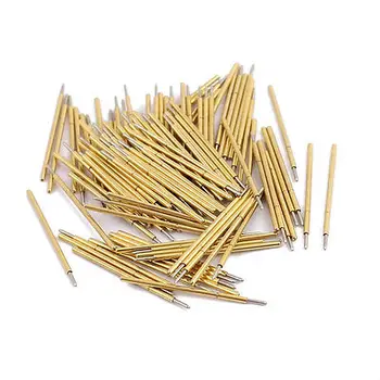 

100pcs P058-F 0.58mm Dia 12mm Length Metal Spring Pressure Test Probe Needle