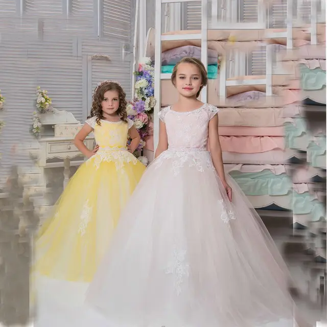 encaje vestidos de flores de niña para bodas tobillo longitud madre