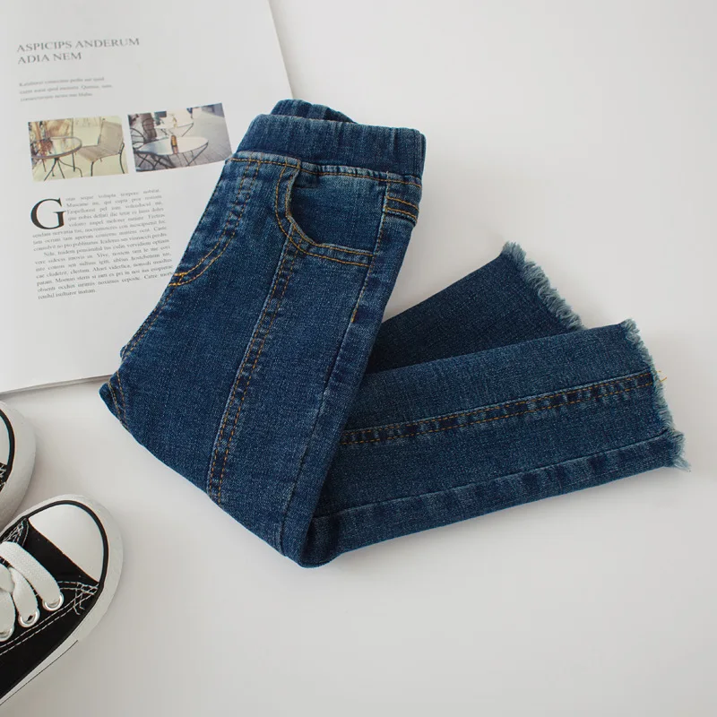 

2018 Autumn New Product Korean Version cotton pure color Girl Training slim all-match Jeans Pants for cute fashion baby girls