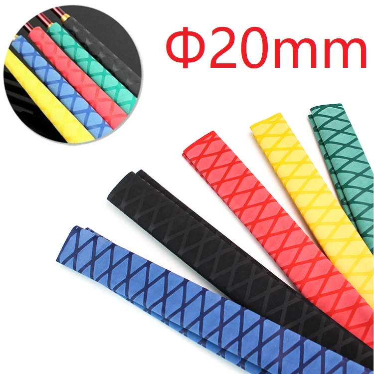 

1M 20mm Diameter Non Slip Fishing Rod Handle Sleeve Insulated Heat Shrink Tube Waterproof DIY Pattern Racket Grip Wrap Colorful