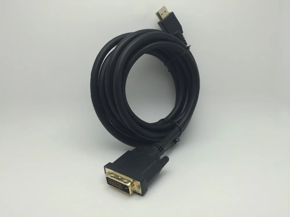 Кабель HDMI-DVI Номинальный Высокоскоростной двунаправленный кабель HDMI-DVI адаптер 24+ 1 pin позолоченный upports 3D 1080 P-черный