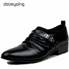 New Fashion Men’s Loafers Pu Leather Flats Man Solid Color Casual Men Oxfords Pointed Toe Dress Shoe Business Sapatos Masculinos