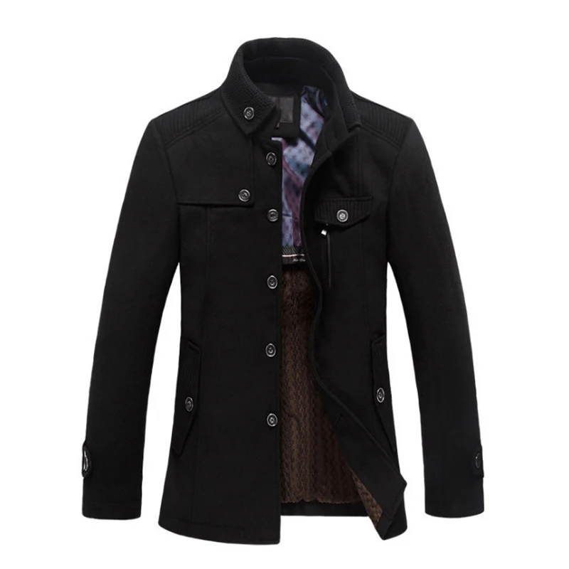 New Men's Wool Coats & Jackets Winter Single Breasted Mid-long Overcoat British Style Men's Windbreaker Casual Woolen Coat New Men's Wool Coats & Jackets Winter Single Breasted Mid-long Overcoat British Style Men's Windbreaker Casual Woolen Coat