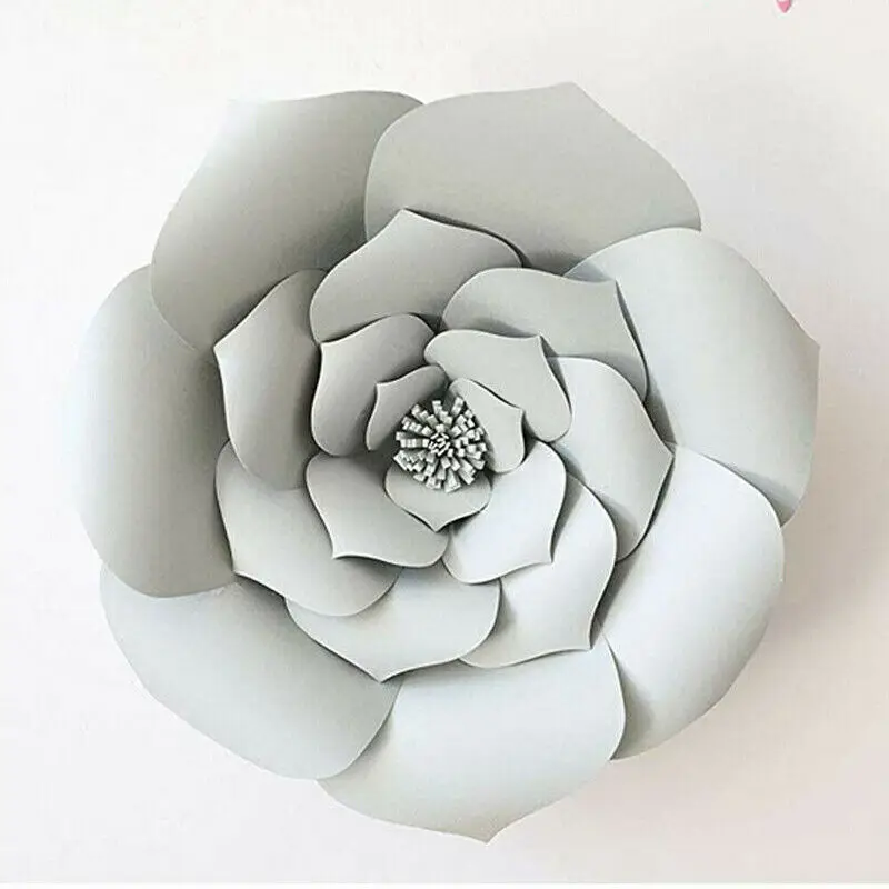 NEW Paper Flower Backdrop Wall Giant DIY Rose Flowers Wedding Party Decor 30 cm - Цвет: Серый