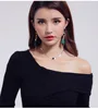 Pendientes de Clip con borlas para mujer y niña, Clips de oreja colgantes con temperamento no perforado, regalo de joyas de fiesta, moda coreana de Japón ► Foto 3/6