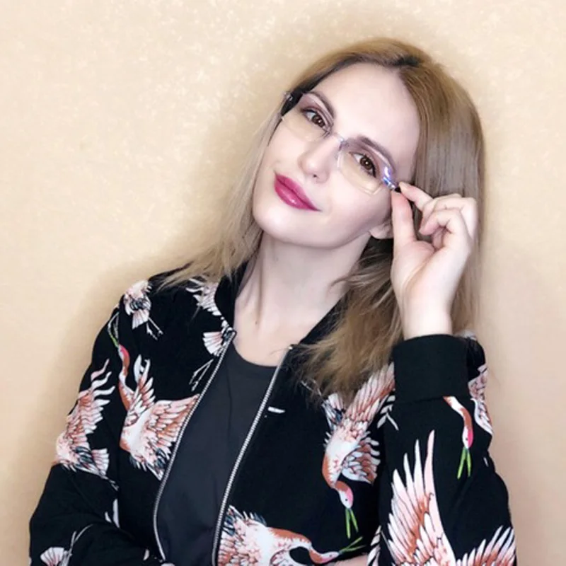 Модные ультралегкие очки для чтения без оправы, женские и мужские прозрачные линзы, анти-Blu-Ray компьютерные очки, очки для чтения Пресбиопии