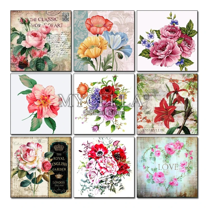 5D diy Diamond Mosaic Flowers Embroidery Full Kit painting Cross Stitch bicycle Pattern Rhinestone Handmade | Дом и сад