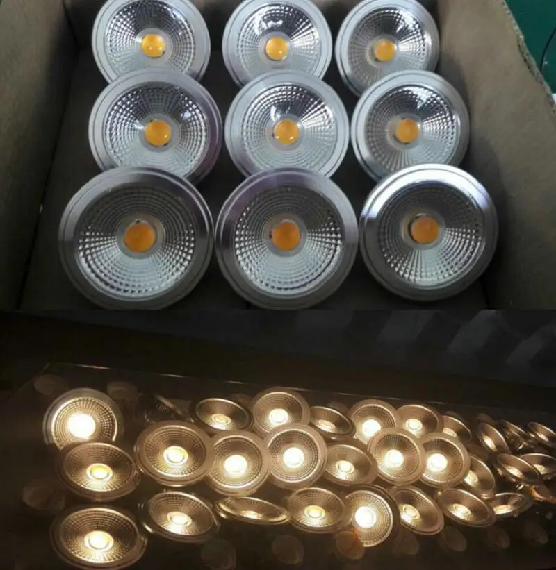 10 шт./лот 15 Вт Dimmabe Sharp COB LED AR111 свет GU10 G53 лампы 12 В 110 220 в 230 лампа QR111