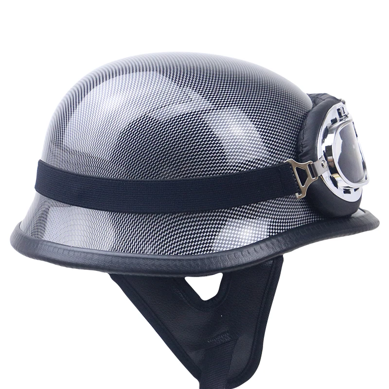 Lunatic-немецкий стиль-коротышка-шлем-DOT-одобренный-взрослый-мотоцикл-полушлем с кожаным покрытием светильник