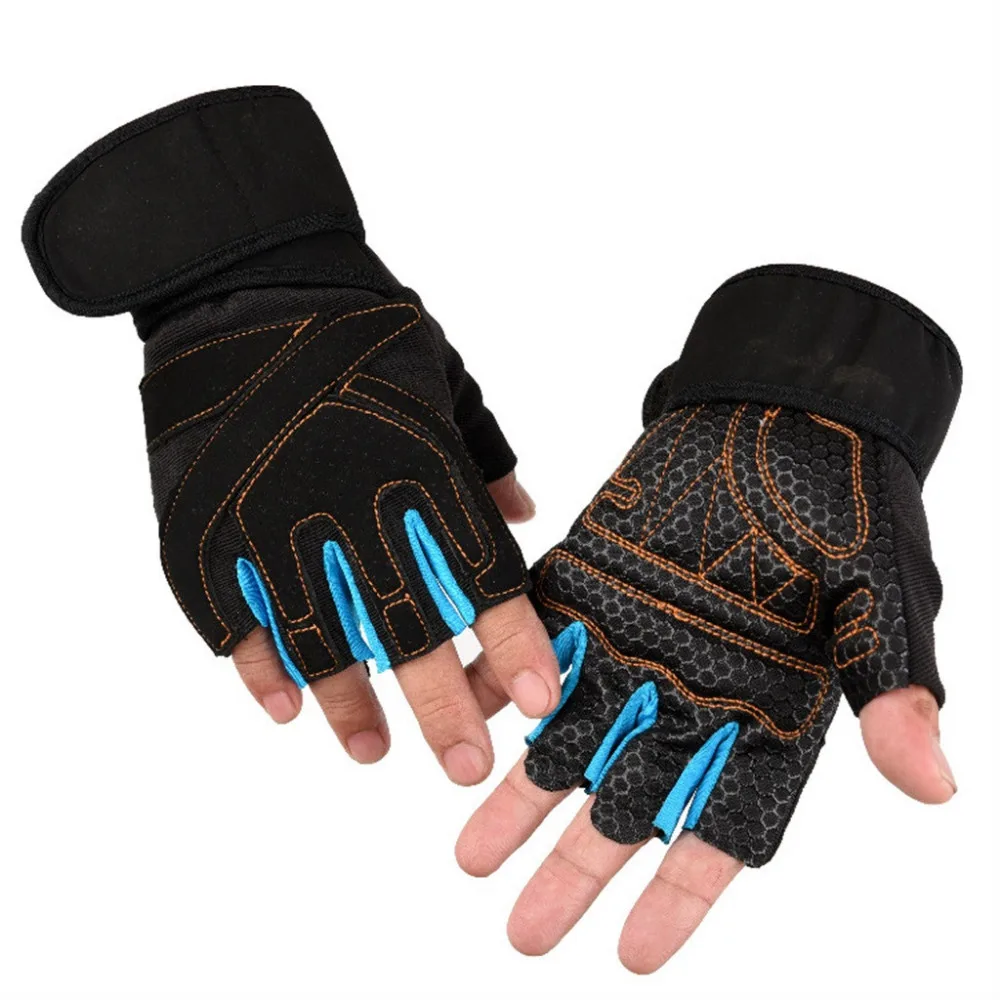 2019 Men and women summer half finger gloves breathable non-slip wear weightlifting sports riding half finger gloves 40M22 (4)