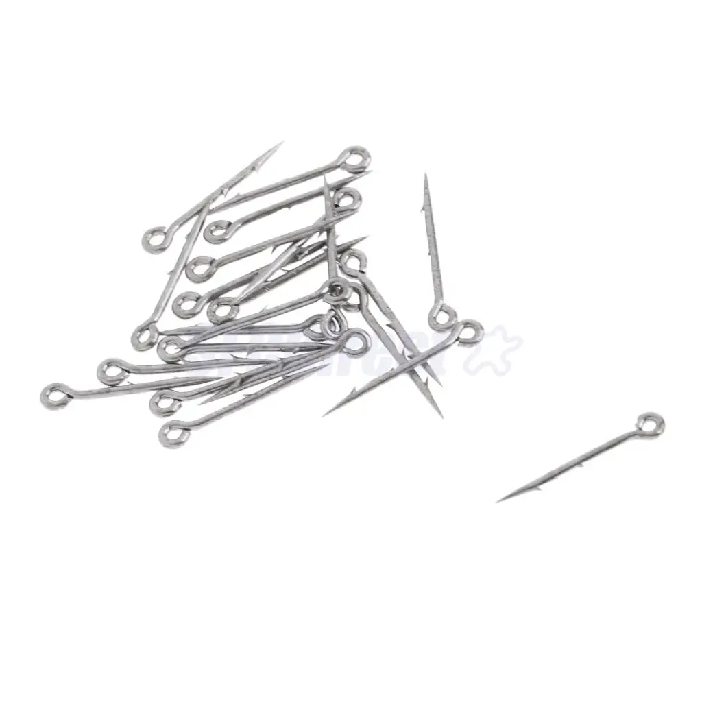 20Pcs High-carbon Steel Sea Fishing Worm Hooks Fishhook Straight Live Bait Lure Hooks, S M L