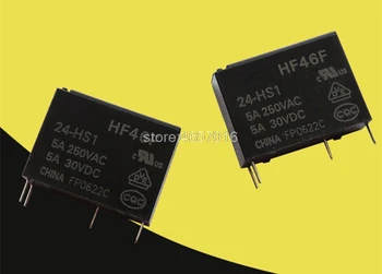 

10pcs/lot Relay HF46F-24-HS1 4-pin 24VDC 5A HF46F / 24-HS1