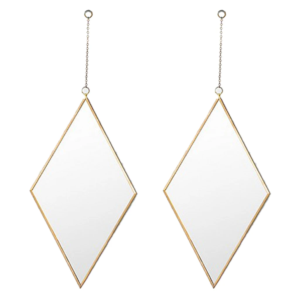 MagiDeal Glamour Glass Girls  Women Fitting Dressing Make Up Mirror Wall Hangings 2Pcs