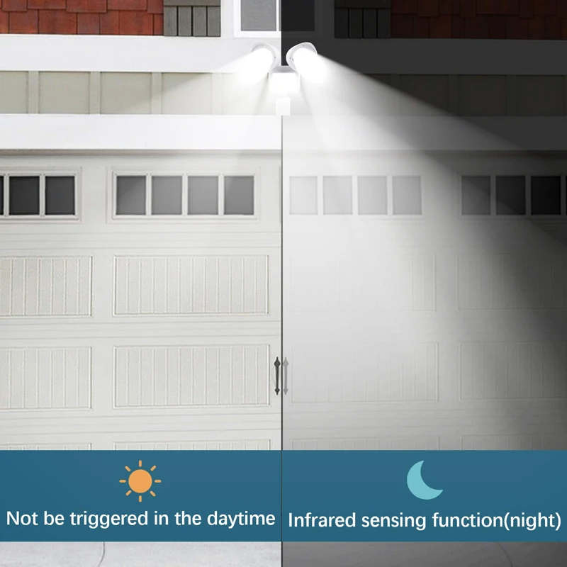 Solar Powered Motion Sensor Lights 42 LED Three Head Spotlight Spot Light Outdoor Floodlight Yard Light For Home Garden Yard(white)(13)