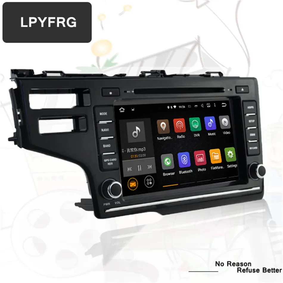 Perfect 8 inch Brazil 1024*600 Tape Recorder Android 7.1 Fit HONDA FIT  2014 -17  Car DVD Player Navigation GPS Radio Stereo Head unit 1