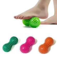 8 цветов, массажный мяч в форме арахиса для фитнеса, занятий йогой, снятия стресса для тела, ПВХ, устойчивый массажер для ног с шипами, инструмент для ухода за ногами