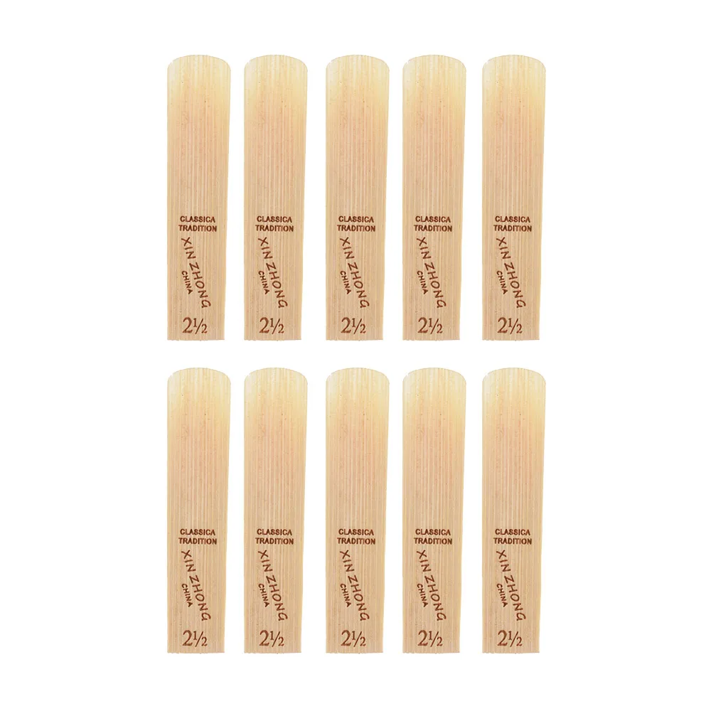 10pcs/ Box Saxophone Reeds Normal Level Bb Soprano Saxophone Sax Reeds Strength 2.0/ 2.5/ 3.0 Woodwind Instrument Parts