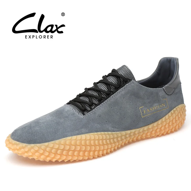 

CLAX Mens Leather Shoes 2019 Spring Summer Male Casual Shoe Suede Leather Man Walking Footwear Leisure Sneakers Soft