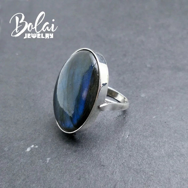 Bolaijewelry, серебро 925 пробы, натуральный лабрадорит, Овальный драгоценный камень, хорошее ювелирное изделие, драгоценный камень, роскошные кольца для женщин, Подарок на годовщину