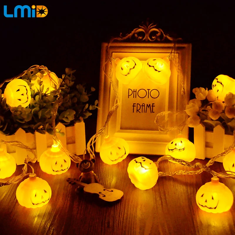 Holloween Pumpkin Battery String Light 20LED Energy-light Outdoor Lamp For Garden Party Fence Patio Christmas Holiday Home | Лампы и