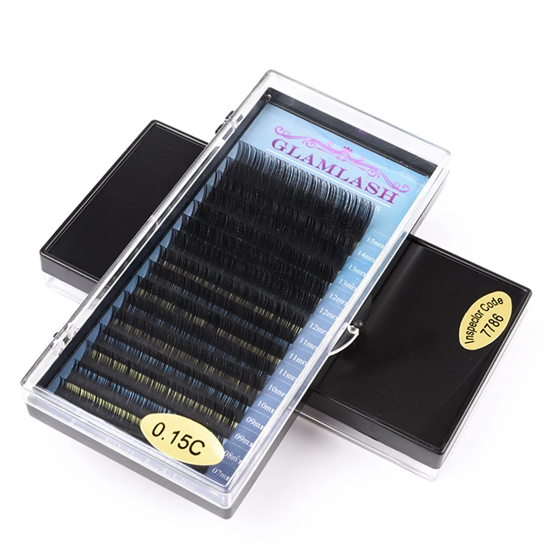 GLAMLASH J B C D Curl Lash длина 7-15 мм смешанные в один лоток для ресниц удлинение отдельных ресниц из искусственной норки Мягкие Накладные ресницы