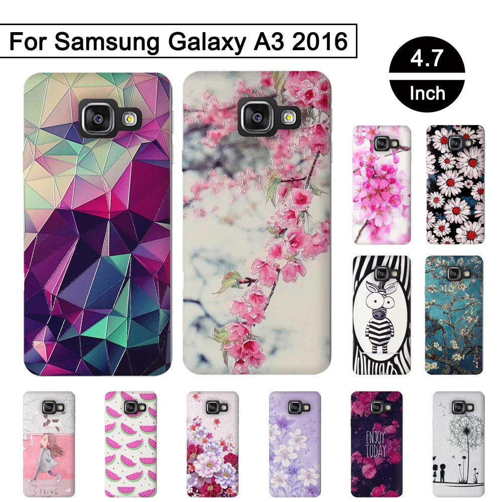 Мягкий силиконовый чехол для Samsung Galaxy A3 2016 A310 A310F SM-A310f 3D рельефный задней панели