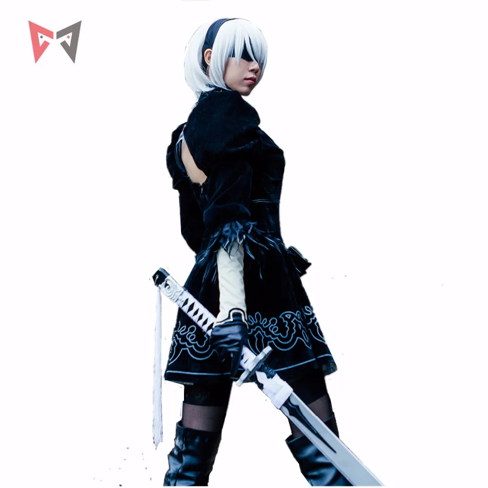 Athemis NieR Automata Косплей костюмы YoRHa № 2 Тип B Костюм 2B комплект Индивидуальный