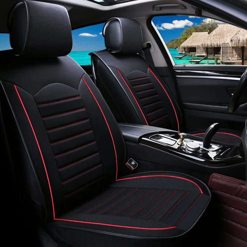 

Universal flax car seat covers For Nissan pixo march leaf pulsar 350z 370z gt r juke dualis x trail murano pathfinder note