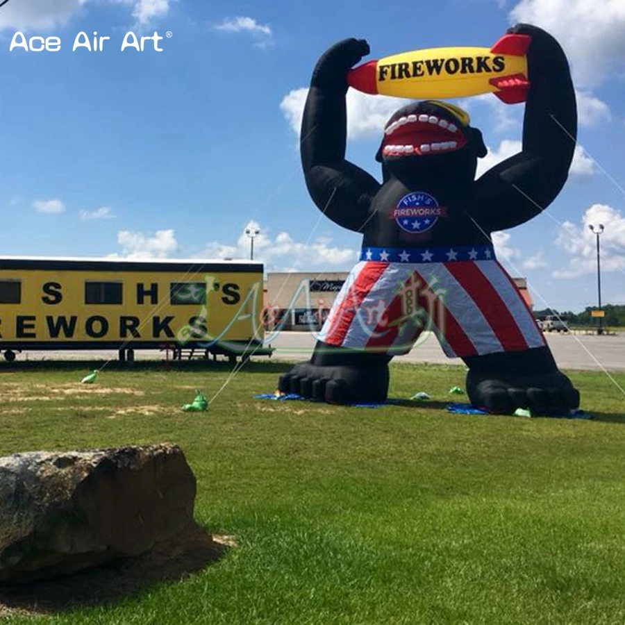 

Customized 8 m H inflatable fireworks,rocket,fire arrow replica,giant pop-up gorilla firework model for promotion