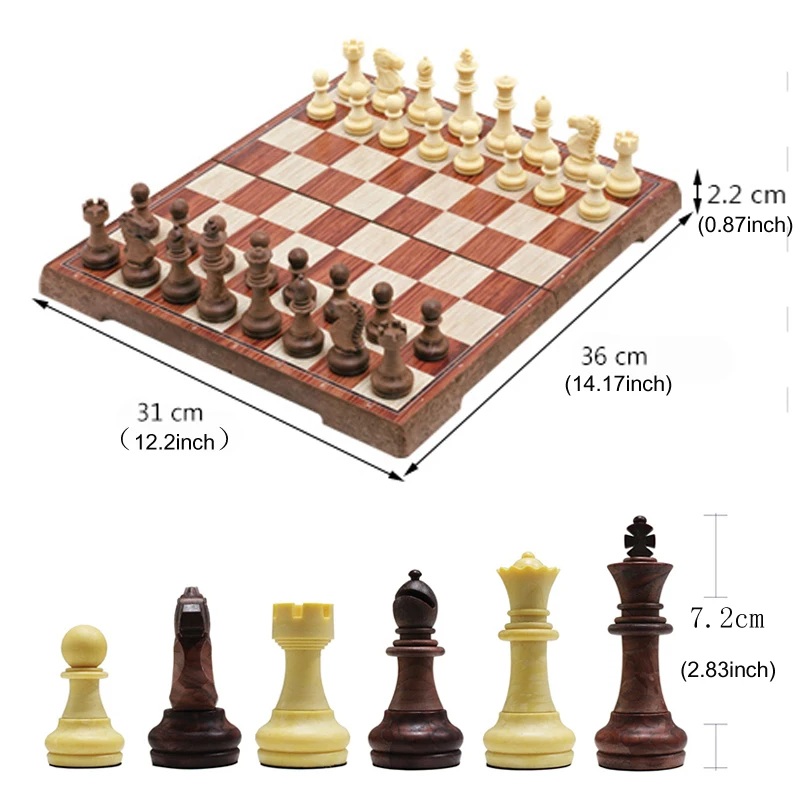 Высокое качество магнитные шахматы большой высококачественный Имитация красного дерева шахматы деревянные шахматы игрушки WPC Ударопрочный пластиковый материал настольная игра
