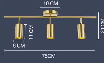 Светодиодный точечный светильник для дома и офиса, светодиодный светильник для трека, потолочный светильник, Бронзовый Золотой Cob, светодиодный светильник для кафе и магазина, светильник для столовой - Цвет корпуса: 3 lights