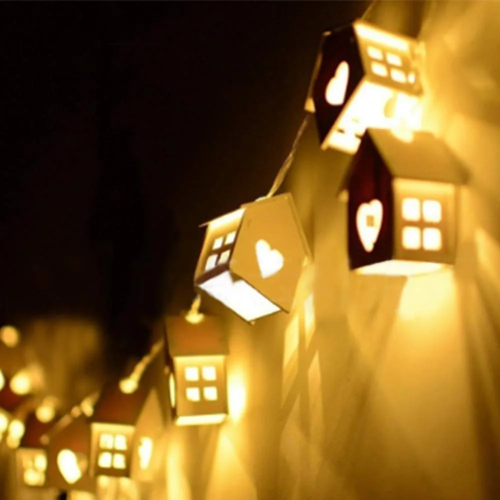 1,5 м 10 светодиодный Рождественский деревянный декоративный Сказочный светильник, гирлянда, светодиодный гирлянда для свадьбы, вечеринки, Нового года, Рождества, украшения для дома и сада