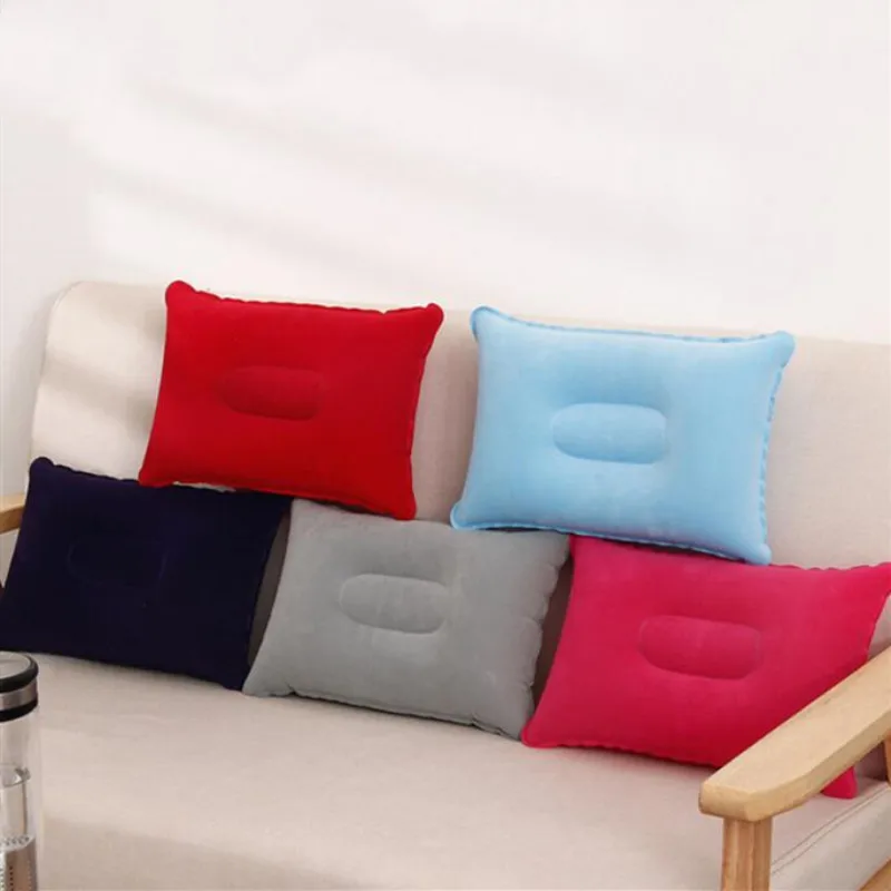 

Square Portable Folding Air Inflatable Pillow Double Sided Flocking Cushion Outdoor Camping Accessories