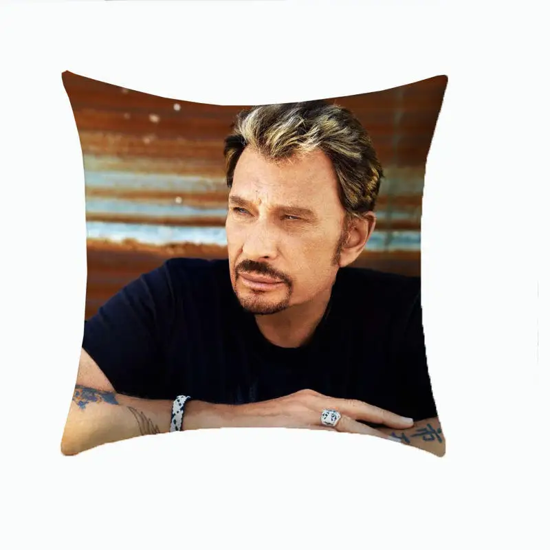 جوني Hallyday كيس وسادة 45*45 كيس وسادة s قدح برسم يدوي طباعة الاريكة البوليستر سيارة غطاء وسادة المنزل الجملة دروبشيبينغ