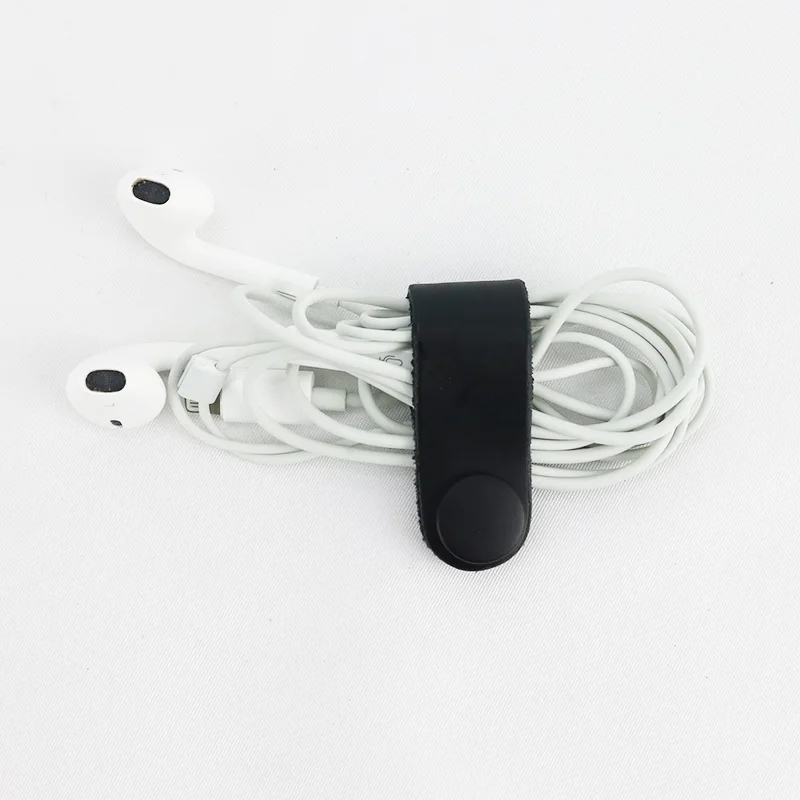 2pcs Genuine Leather Bags Buckles DIY Accessories Brown Black Hoop Ring Connection Collect Data Lines Storage
