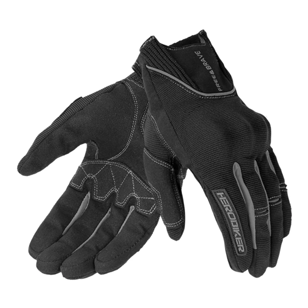 HEROBIKER мотоциклетные перчатки для езды по бездорожью Luva Motociclista Guantes Moto Biker перчатки для мотокросса с сенсорным экраном Мотоциклетные Перчатки - Цвет: HSTX-002 Black