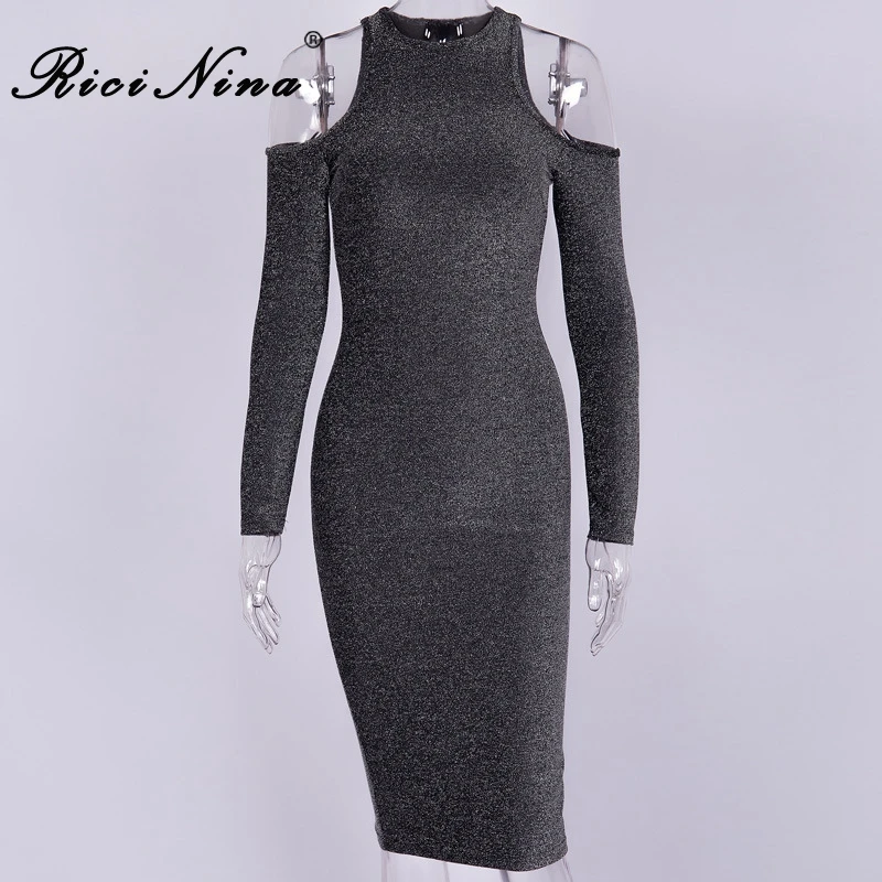 RICININA 2019 Dress Women O Neck Long Sleeve Off Shoulder Slim Party Mid-Calf Dress Ladies Sexy Casual Club Dresses Vestidos RICININA 2019 Dress Women O Neck Long Sleeve Off Shoulder Slim Party Mid-Calf Dress Ladies Sexy Casual Club Dresses Vestidos