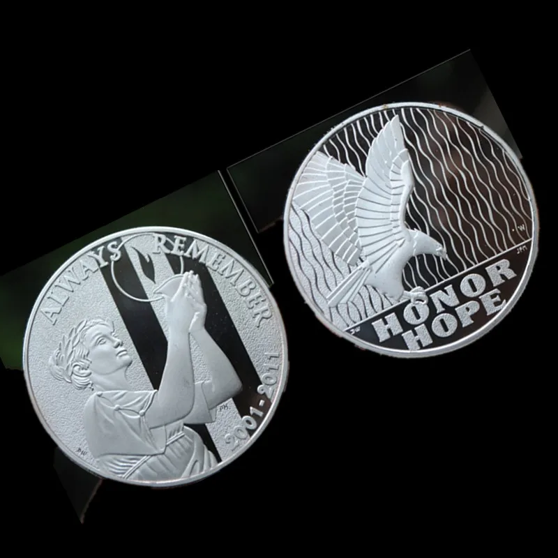 Значок с надписью always rembemer honor hope 2001 2011 911 серебряным покрытием 40 мм сувенирная