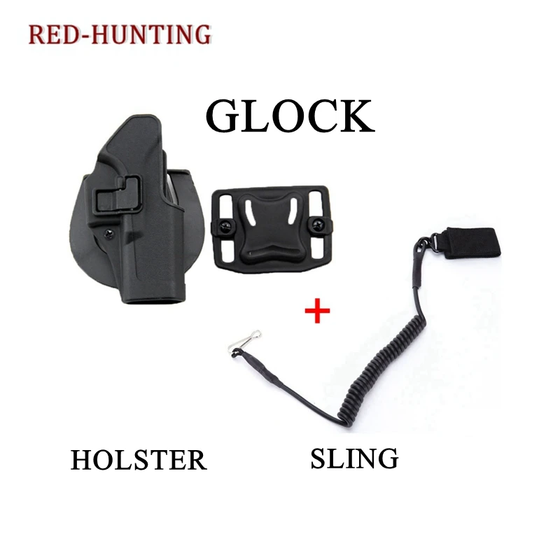 

Tactical Holster with Gun Sling CQC Style Concealment Right Hand Waist Pistol / Gun Holster for Glock 17 19 21