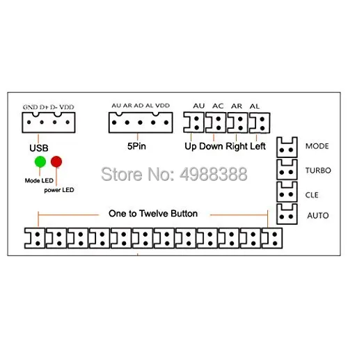 2 игрока Zero Delay Arcade DIY KIT USB энкодер ПК для джойстика 4 стороннего и 8 ZIPPY мм