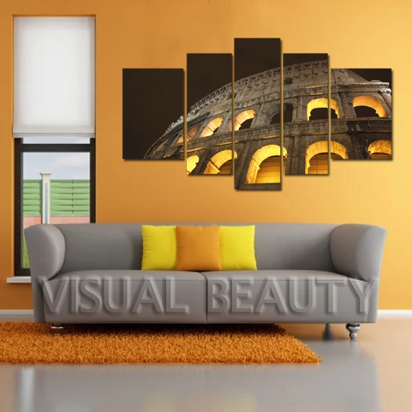 

FREE SHIPPING 5 Panel Canvas Arts with Castle Picture Oil Painting Canvas Prints Art Prints (Unframed)