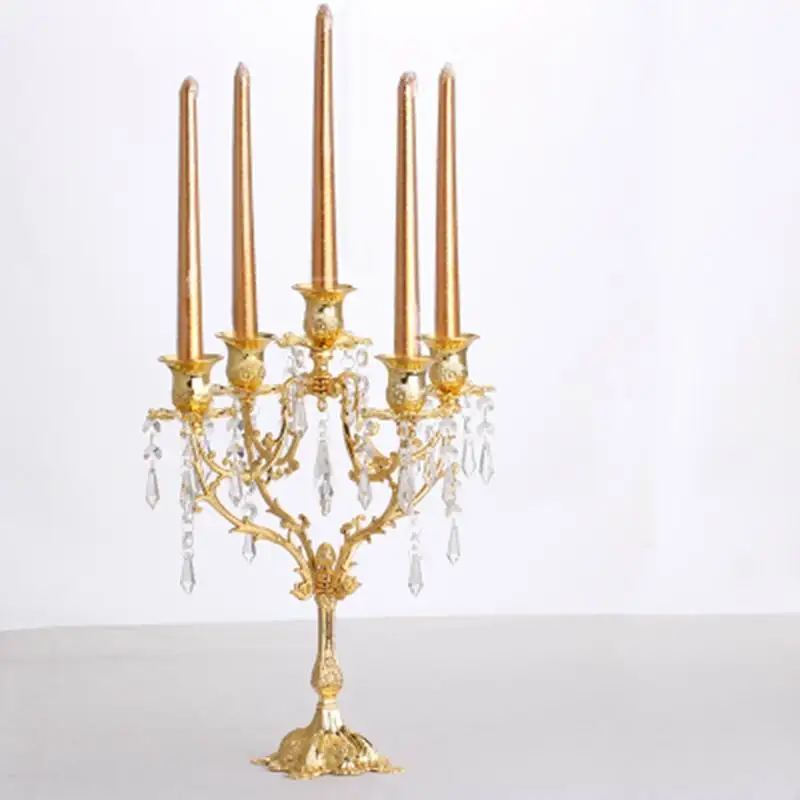 PEANDIM 5&3 Lights Romantic Candle Holders European Candlelight Dinner Decoration Candlestick Wedding Candelabra
