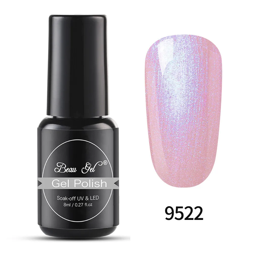 Beau Gel 8ml Shell Mermaid UV Gel Varnish Pearl Shell UV LED Gel Polish Semi Permanent Hybrid Varnish Soak Off Gel Nail Polish - Цвет: BKJ9522