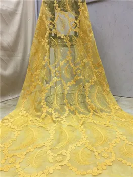 

High Quality 2019 African French Net Lace Fabric with Stones French Tulle Lace Embroidery Lace Material for Women Dress