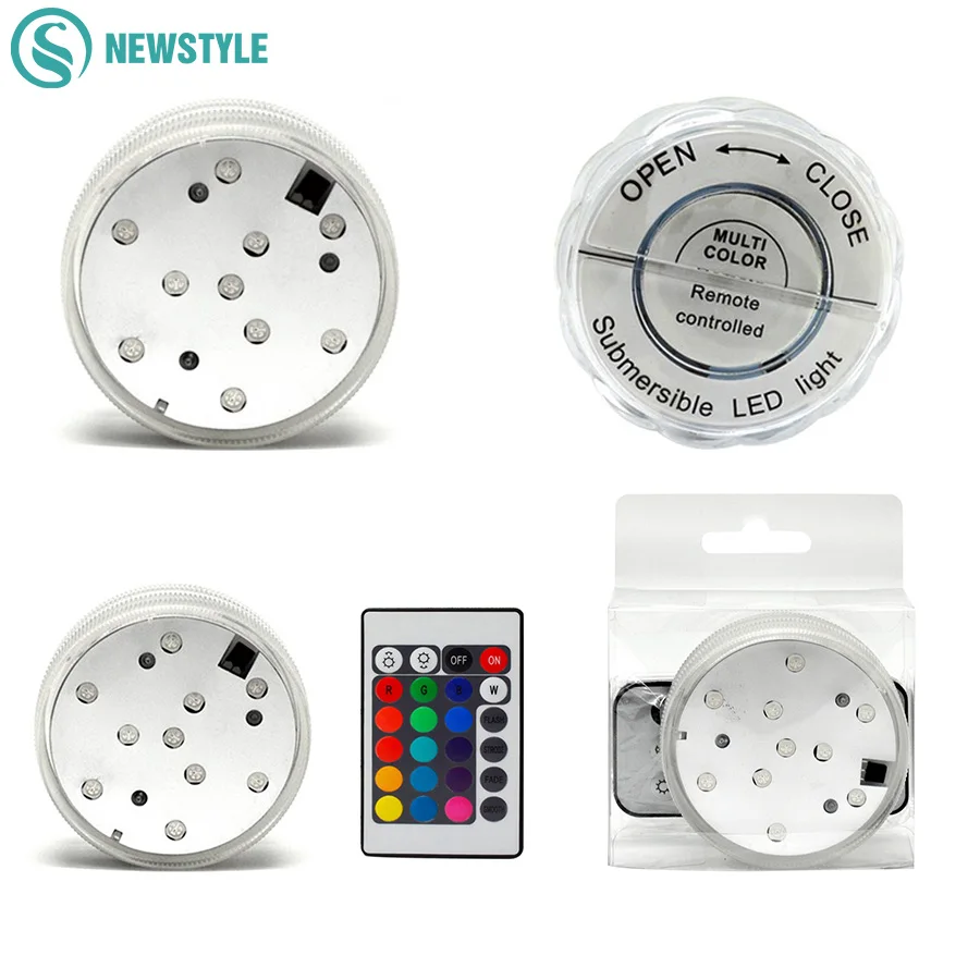 

DC12V LED Underwater Light RGB Waterproof Swimming Pool Light IP67 Submersible Light 24 Key Remote Control for Party Pool Vase