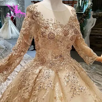 

AIJINGYU Formal Gowns Gothic Luxury Guangzhou Newest 2018 Budget Plus Size Gown With Sleeves Muslim Bridal