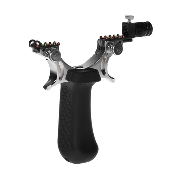 

OOTDTY Slingshot Powerful Alloy Catapult Hunting Outdoors Shooting Light Without Band Hunting Slingshot