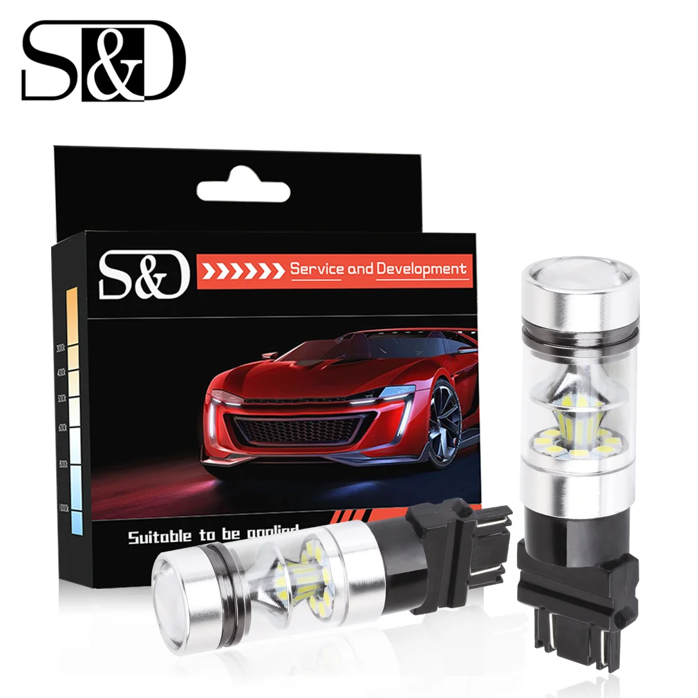 

S&D 3157 P27/7W 1250LM LED Bulb 3156 Car Back Up Reverse Lights Brake Lights Tail Rv light Xenon White 100W 6000K 20SMD 12V-24V