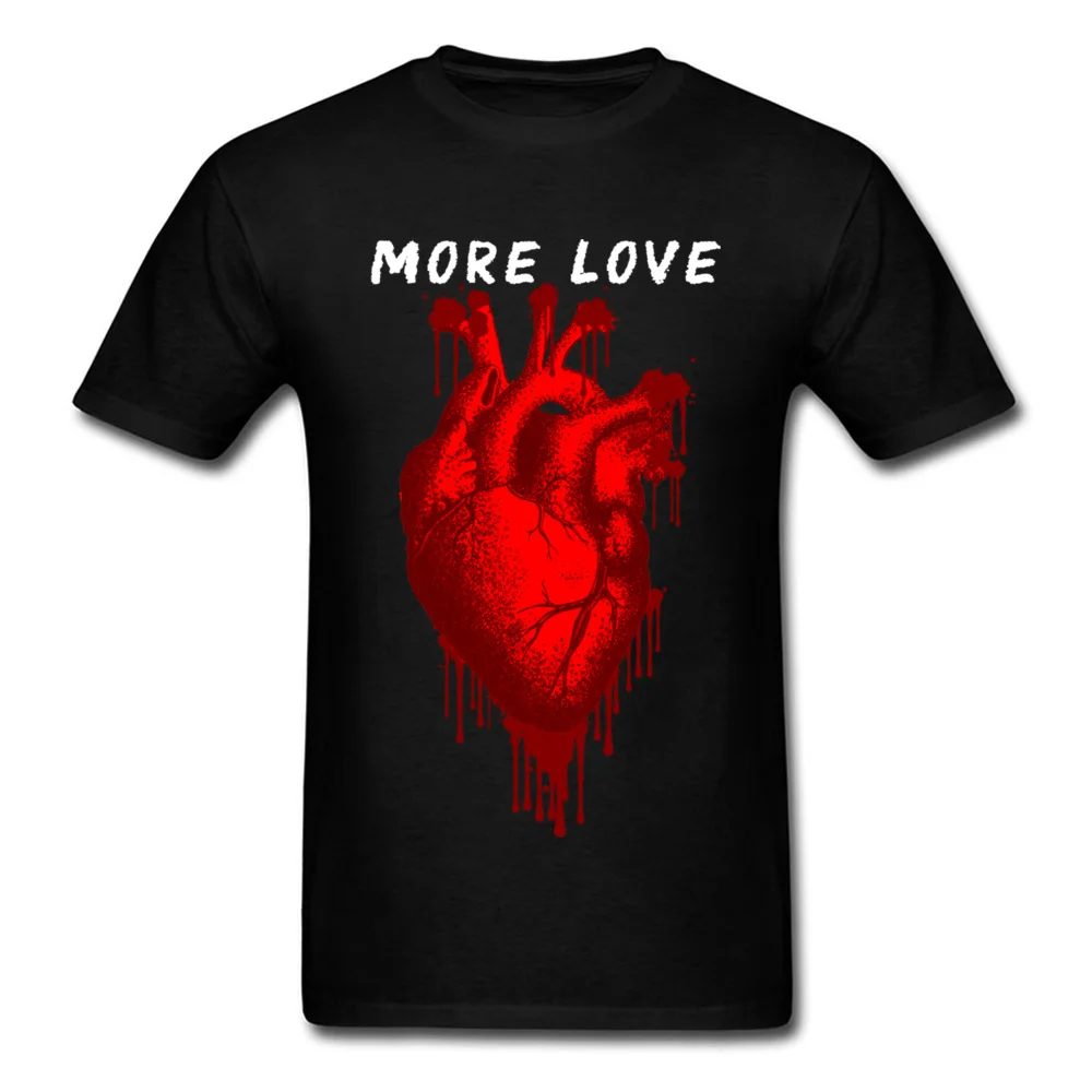 

More Love Tees Men Black Red T-shirt Couple Heart Print T Shirts 3D High Street Clothing Cotton Fabric Tops Valentines Day Gift