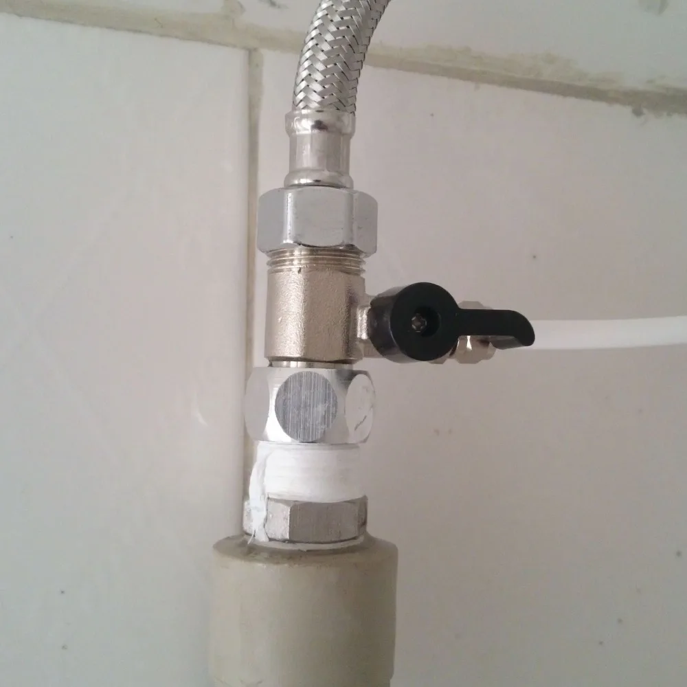 1/2 &quotдо 1/4&quot RO адаптер подачи воды тройник шаровой кран запорный из нержавеющей